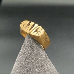 Custom Brass Ring Monogrammed ’LVC’ Size 9